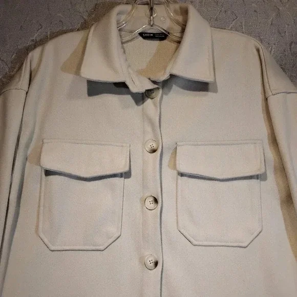 Shein Women's Long Sleeve Button Down Fleece Shacket Size XS-US2 - Picture 2 of 14